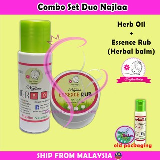 Herb Oil dan Essence Rub Najlaa / Herba Oil and Baby Balm Ready Stock NEW 🔥COMBO SET🔥