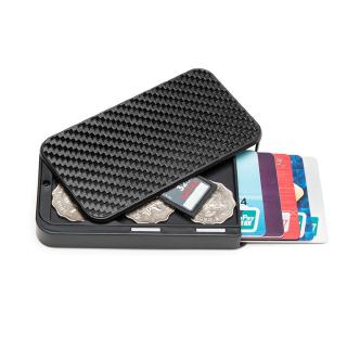 2021 New Carbon Fiber Smart Wallet Phone Case Multi RFID Blocking Money Bag Security Aluminum Card Holder Cartera Feminina Tarjetero for Blouse Mask