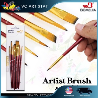 Bomeijia A0070 Artist Brush For Oils Acrylics Watercolors - Pack of 6 Pcs (Halal Brush)