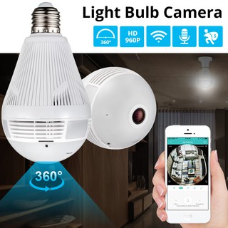 360 Degree LED Light 960P Wireless Panoramic Home Security Security WiFi CCTV Fisheye Bulb Lamp IP Camera Two Ways Audio