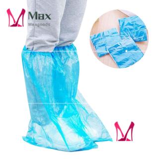 5 Pairs Disposable High-Top Plastic Rain Shoe Covers Anti-Slip Waterproof