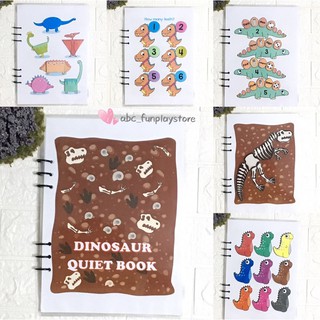 Dinosaur DIY Quiet Book Busy Book Kids Montessori Interactive Toy Book | Alat Belajar Budak