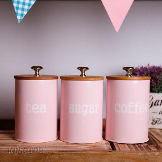 3Pcs Kitchen Metal Spice Seasoning Canister Tea Coffee Sugar Jar Lids (1)