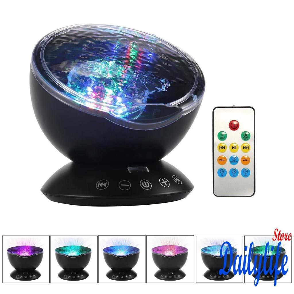 LLX-Romantic LED Starry Night Sky Aurora Master Ocean Light Projector Lamp+MP3