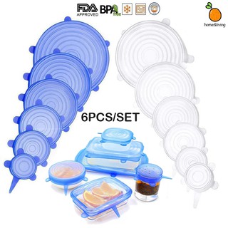 Silicone Food Cover Silicone Lids 6pcs/set Reusable Stretch Fresh-keeping Cover Sealed Silicone Cover Lid Flexible Food