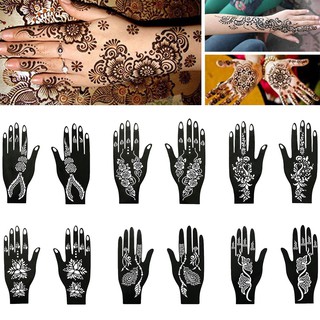 Diy Reusable Hand Stencil Body Arts Template Henna Temporary Tattoo Sticker