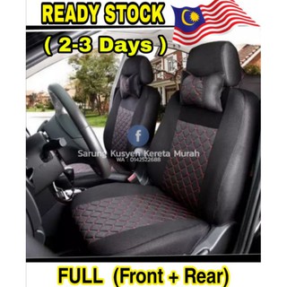 READY-Car Seat Cover, Cushion Cover, Sarung Kereta Full Set Front+Back(Saga,Myvi,Viva,Wira,Kelisa,Honda,Toyota)