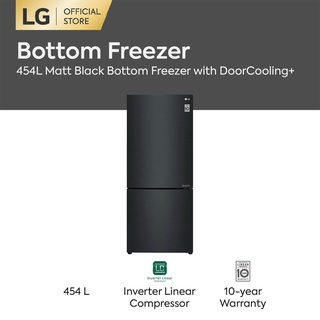 LG 420L Net Bottom Freezer Refrigerator with Inverter Linear Compressor & DoorCooling+, Matt Black GC-B529NQCZ