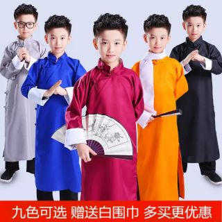 Kids Traditional Sam Fu Bridegroom Traditional Costumes Chinese New Year Wear (1)