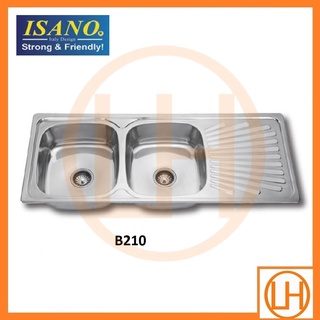 Isano Double Bowl Sink with Strainer - B210
