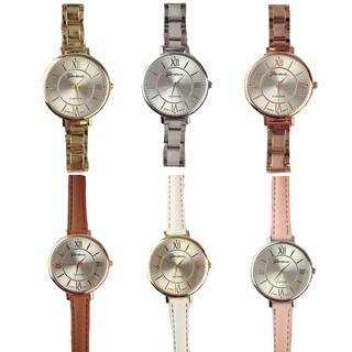 Geneva Vintage Platinum Leather Fashion S/S Quartz Watch (6 Design) (1)