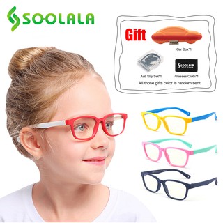 SOOLALA Anti Blue Light Glasses Kids Silicone Optical Frame Boys Girls Computer Eyeglasses UV400 Blue Light