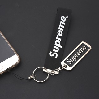 SUPREME Letter Metal Tag Webbing Keychain Mobile Phone Accessories