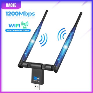 Wireless WiFi Adapter 1200Mbps USB3.0 Dongle 2.4G/5G Long Range Stable Signal Network for Windows XP/10/8//7/Visa/ Mac10.6-10.13