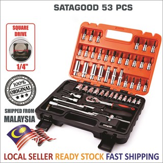 SATAGOOD 53 pcs Ratchet Box Socket Set Box Set Spanner Set Wrench Set Tools Set