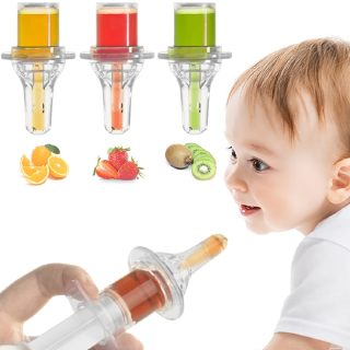 Baby Medicine Dispenser Needle Kid Feeder Soft Silicone Syringe Type Safe Medicine Feeder With Liquid Inflow On Both Sides