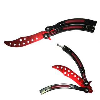 CS GO Balisong Butterfly Trainer Training Practice Stainless Steel Red CSGO