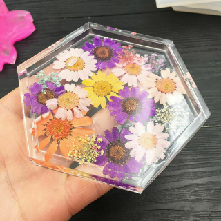 Hexagon Coaster Resin Casting Mold Silicone Making Dried Flower Mould Craft 2020
