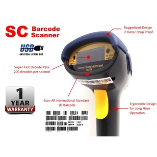 SC USB Laser POS 1D Barcode Scanner