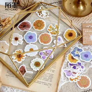 46pcs/pack Vintage Little daisies Series Stikcer pack Beatiful flower Mini Cute Creative Fresh Bullet Journal Stickers Hand-decorated Stickers Scrapbooking (1)