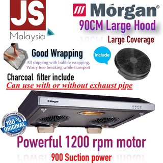 MORGAN 90CM LARGE COOKER HOOD MCH-NC290 [WITH CHARCOAL FILTER]