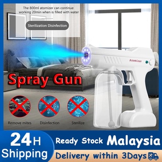 Lyu Spray Gun Wireless Rechargeable Disinfection Sprayer Nano Blue Ray Atomizer Fogging Disinfectant Spray Gun 蓝光雾化消毒槍