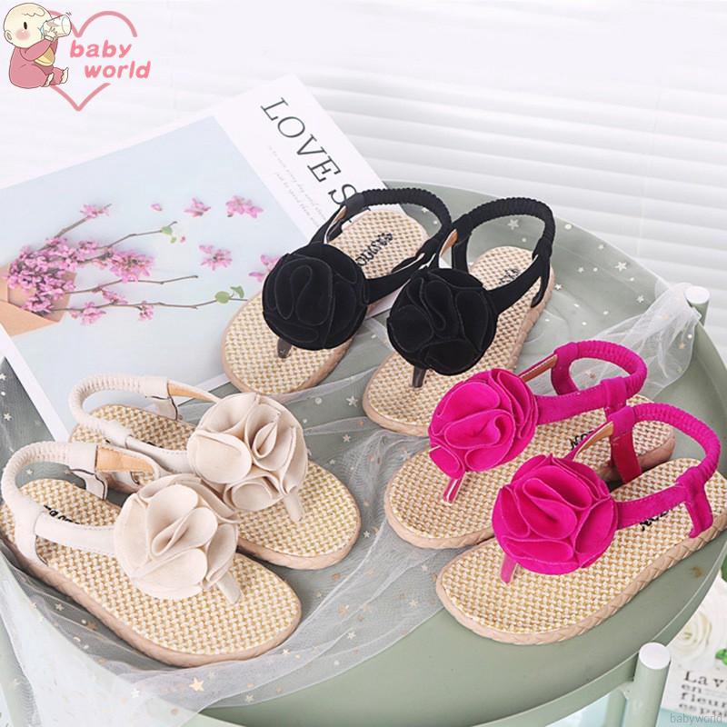 [babyworld💖]26-36 SIZE Summer Kids Girl Sandals Anti-Slip Flower Design Shoes
