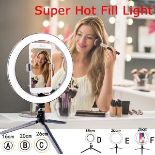 （READY STOCK）Dimmable LED Beauty Ring Light Photography Dimmable Ring Lamp Desktop Live Flash Bracket Ring Light Set