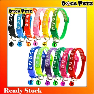 12 colour 1pcs Dog Collar Pet Cat Nylon Collar with Bell Necklace Buckle Paw