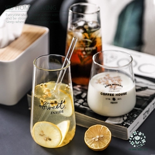 YiB 网红北欧水珠杯 Homeins style water glass Cup black and white Nordic-style heat-resistant ultra-thin juice breakfast glass(Random Color ) WN1
