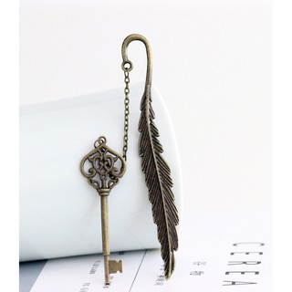 Handmade Vintage Metal Feather Key Bookmark Graduation Gift