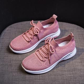 New Flying Woven Shoes Mesh Breathable Casual Women's Shoes Soft Bottom Non-slip Fashion Sneakers