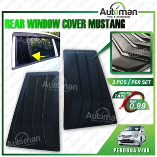 Perodua Viva Mustang Rear Side Louver Window Mirror Cover Black