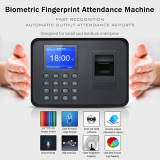 QNIGLO Fingerprint Time Attendance Digital Finger Print Punch Card Machine English Version Finger Print fingerprint
