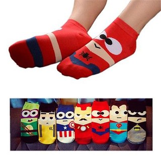 new summer super hero Cartoon man Casual ankle cotton socks men boat sock slippers harajuku