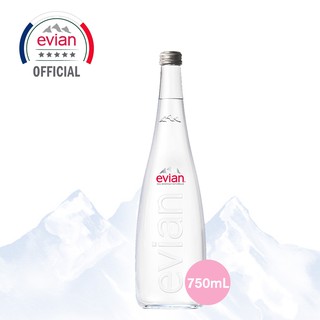 evian Natural Mineral Water 750ml Glass Bottle