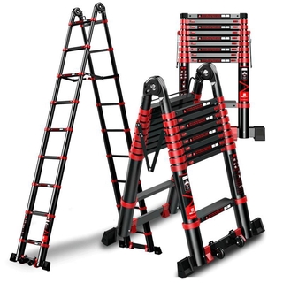 Telescopic Ladder Herringbone Ladder Aluminum Alloy Thickened Folding Ladder Household Multifunctional Lift Engineering Building