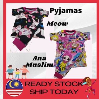 Pyjamas Girl (2-10Y) Baju Tidur /Baju Tidur Budak Kids Cotton