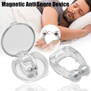Mini Silicone Magnetic Anti Snore Stop Snoring Nose Clip Sleep Tray Sleeping Aid Apnea Guard Night Device with Case Wholesale