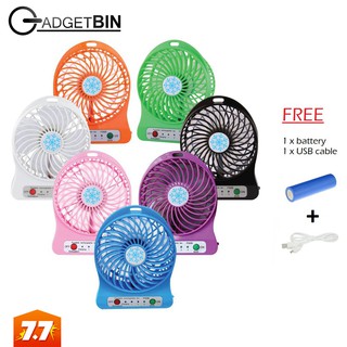 Portable Rechargeable 3 Speed Strong Wind Mini Leaf Fan with LED light