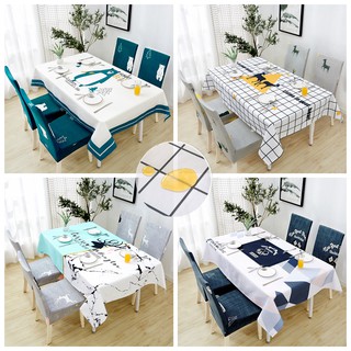 Waterproof Table Cloth Taplak Alas Meja Sarung Kerusi Makan Kitchen Dinning Table Cover Chair Cover