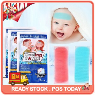🔥READY STOCK🔥10pcs LittleFoot Fever Cooling Gel Pad Patch Baby Children Headache Relief Hydrogel Cool N0141