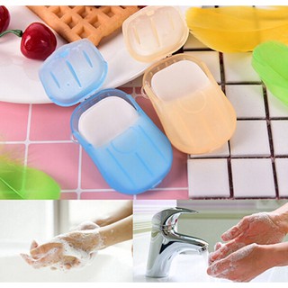 【Ready Stock 】20 Pcs/box Disposable Soap Paper , Portable Travel Hand Washing Bath Scented Cleaning Paper,Washing Disinfecting Soap Paper Sheets