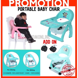 ~Ship From KL~ Multifunction Family Folding Lightweight Kid Dining Chair Baby Convenient Sit Foldable Baby Chair