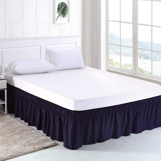 Solid Color Elastic Bed Skirt Hollow Ruffle Bed Cover Twin Full Queen King Size