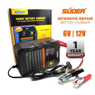 SUOER 6V 12V Portable Smart Fast Car Battery Repair Charger