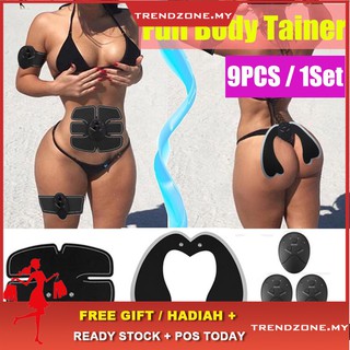 9PCS/Set EMS Trainer Hip Lifter Enhancer Muscle Training Abs Slimming Sexy Kit