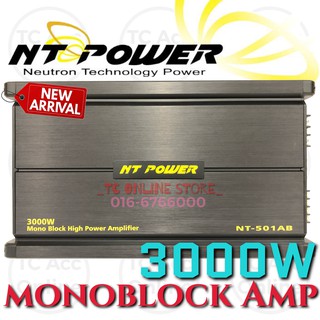 Car Amplifier 3000Watts MONOBLOCK 1-Channel NT POWER NT-501AB Car Power Amp For DOUBLE COIL DOUBLE MAGNET Woofer (1)