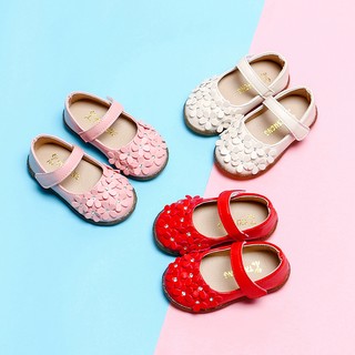 🌻zesgood🍓Toddler Baby Girls Children Flower Leather Single Shoes Soft Sole Princess Shoes