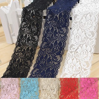 2 meter Width 6.5cm Flower Stretch Lace Ribbon Trim for DIY Craft Sewing Dress